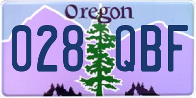 OR license plate 028QBF