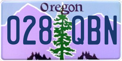 OR license plate 028QBN