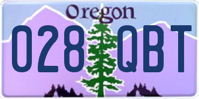 OR license plate 028QBT