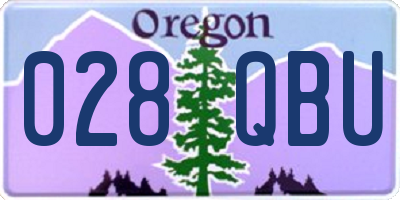 OR license plate 028QBU