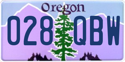 OR license plate 028QBW
