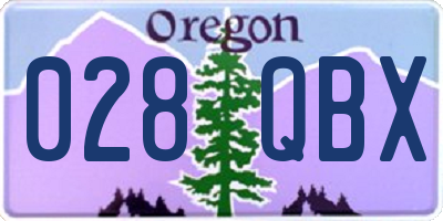 OR license plate 028QBX
