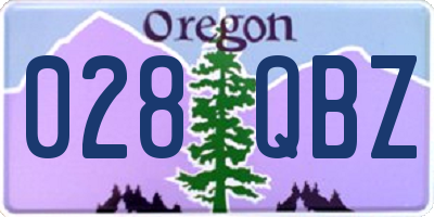 OR license plate 028QBZ
