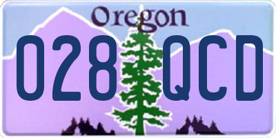 OR license plate 028QCD