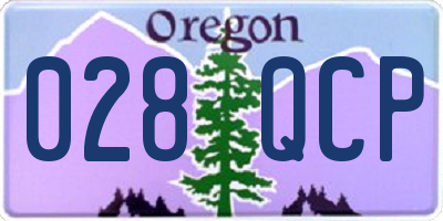 OR license plate 028QCP