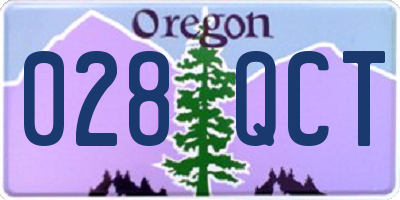 OR license plate 028QCT