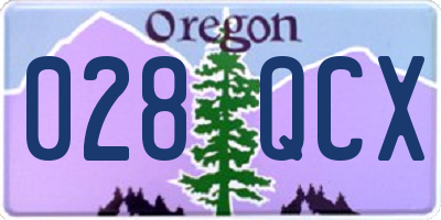 OR license plate 028QCX