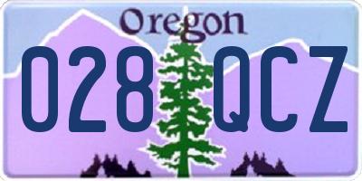 OR license plate 028QCZ