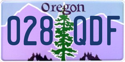 OR license plate 028QDF