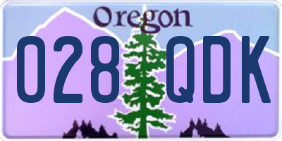 OR license plate 028QDK