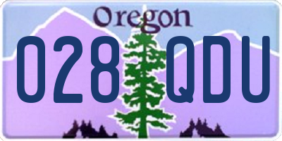 OR license plate 028QDU