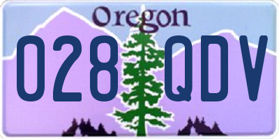 OR license plate 028QDV
