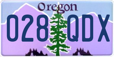OR license plate 028QDX