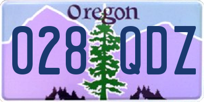 OR license plate 028QDZ