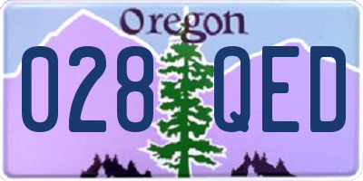 OR license plate 028QED