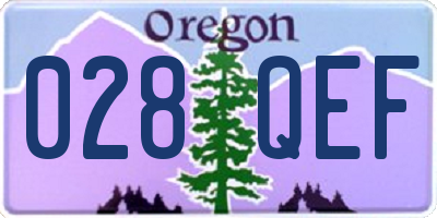 OR license plate 028QEF