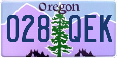 OR license plate 028QEK