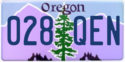 OR license plate 028QEN