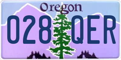OR license plate 028QER