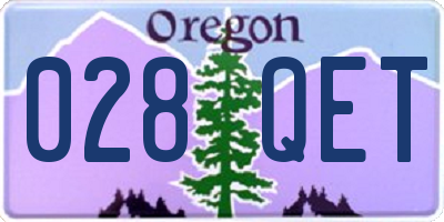 OR license plate 028QET