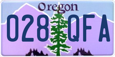 OR license plate 028QFA