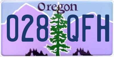 OR license plate 028QFH