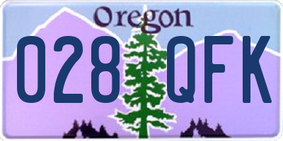 OR license plate 028QFK