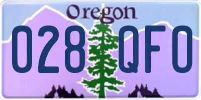 OR license plate 028QFO