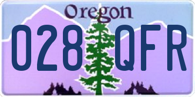 OR license plate 028QFR