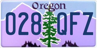OR license plate 028QFZ