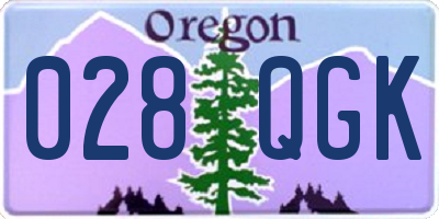 OR license plate 028QGK