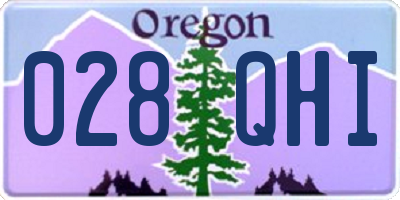 OR license plate 028QHI