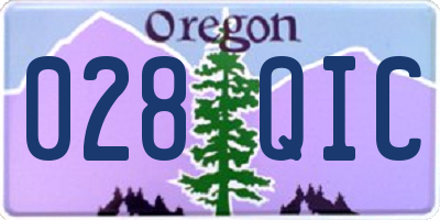 OR license plate 028QIC