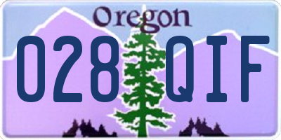 OR license plate 028QIF