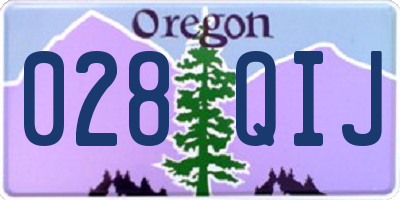 OR license plate 028QIJ