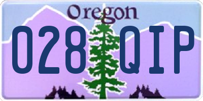 OR license plate 028QIP