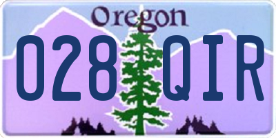 OR license plate 028QIR