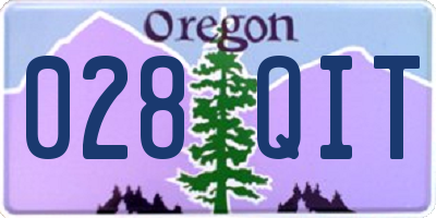 OR license plate 028QIT