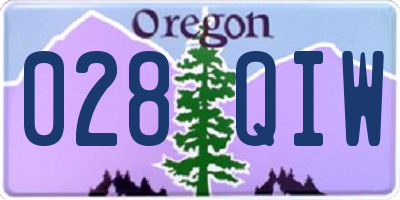 OR license plate 028QIW