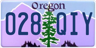 OR license plate 028QIY