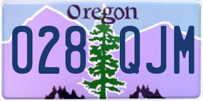 OR license plate 028QJM