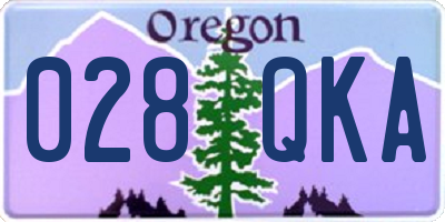 OR license plate 028QKA