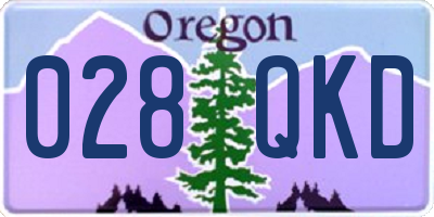 OR license plate 028QKD