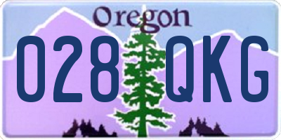 OR license plate 028QKG