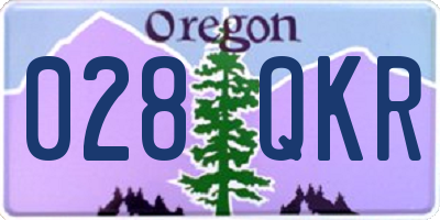 OR license plate 028QKR
