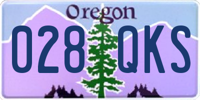 OR license plate 028QKS