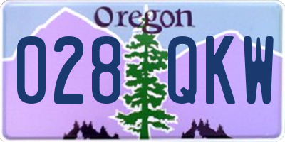 OR license plate 028QKW