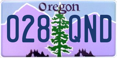 OR license plate 028QND