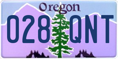 OR license plate 028QNT