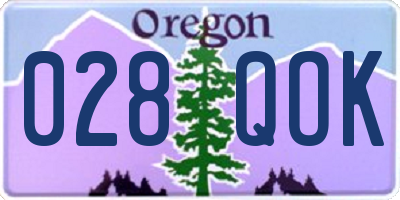 OR license plate 028QOK